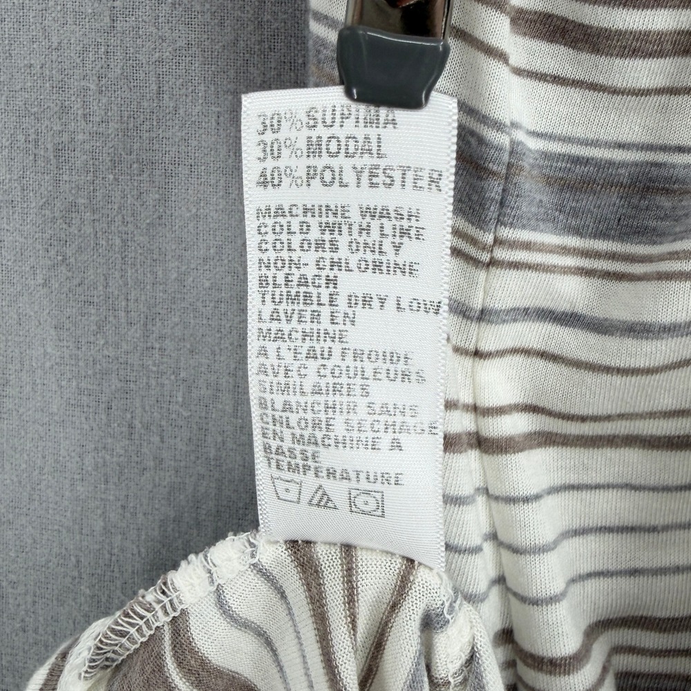 ENZA COSTA Striped Racerback Tank Top Women XS White Brown Gray Quiet Luxury NEW - Picture 11 of 14